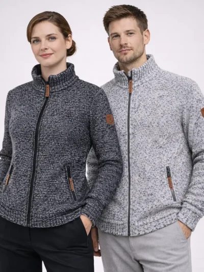 Alvin Unisex Zip-Up Knit Jacket – Structured Knitwear